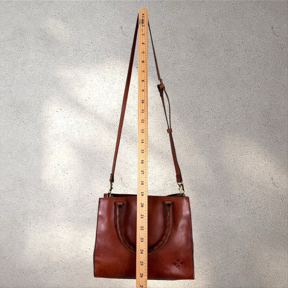 Patricia Nash Woven Plaid Mozia Satchel Brown Top Handle Bag Detachable Strap - Picture 7 of 8